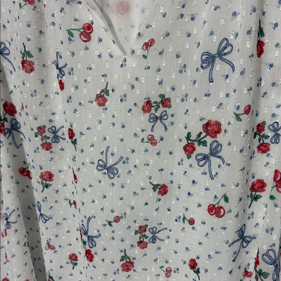 Maison d’Amélie Paris Floral cherry Sleeveless Blouse US XL - Picture 6 of 9